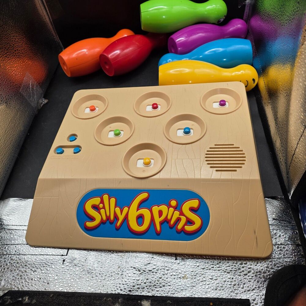 Vintage 1999 Hasbro Silly 6 Pins Talking Bowling Game Works No Ball